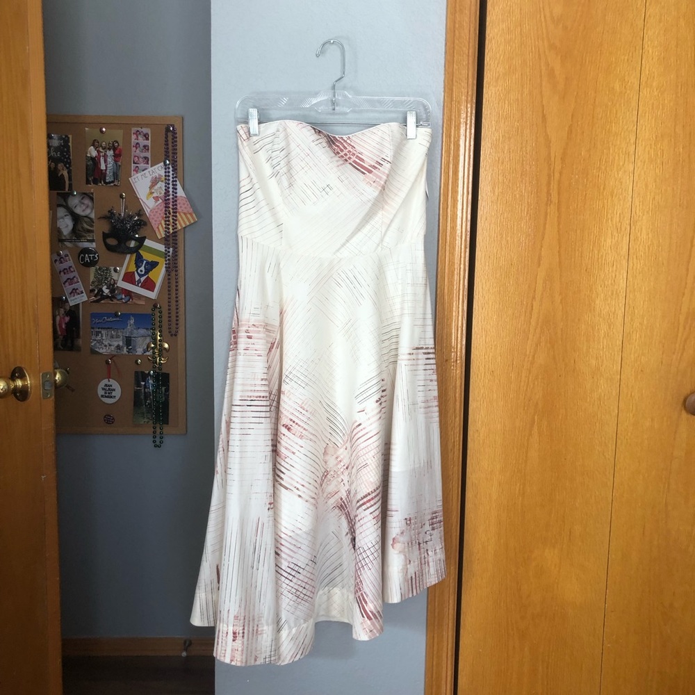 strapless asymmetrical whbm formal dress